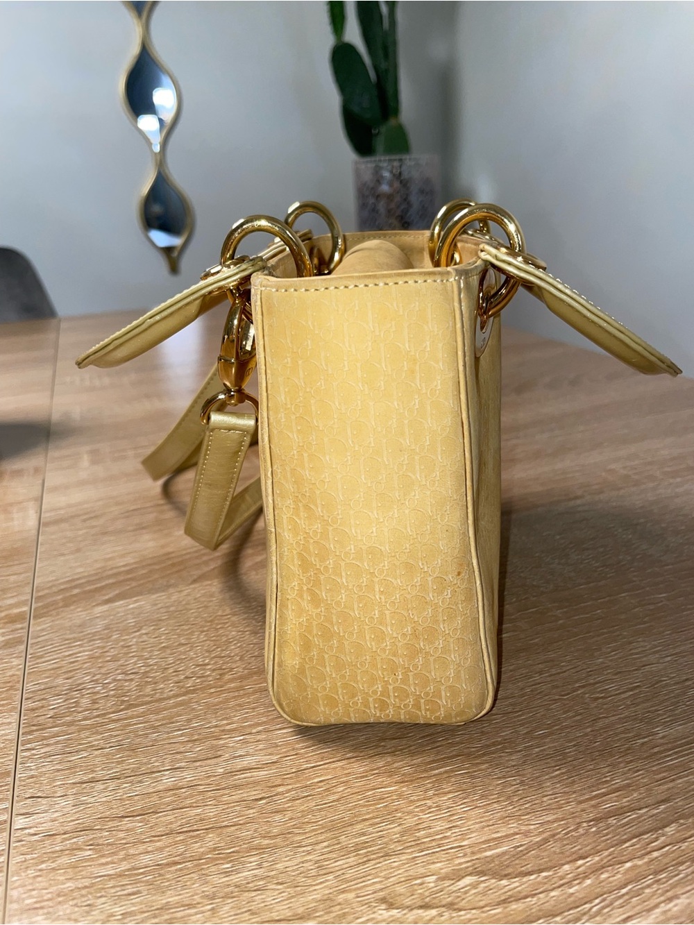 Vintage Dior Yellow Lady Dior Small Top-Handle Bag - Picture 2 of 4